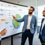 지속가능발전 전문가의 커리어 개발 - A group of diverse sustainability professionals, ranging from their late 20s to 50s, dressed in cont...